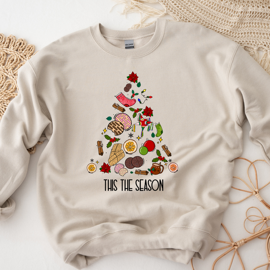 This The Season Mexican Christmas Tree Sweatshirt (Sand)