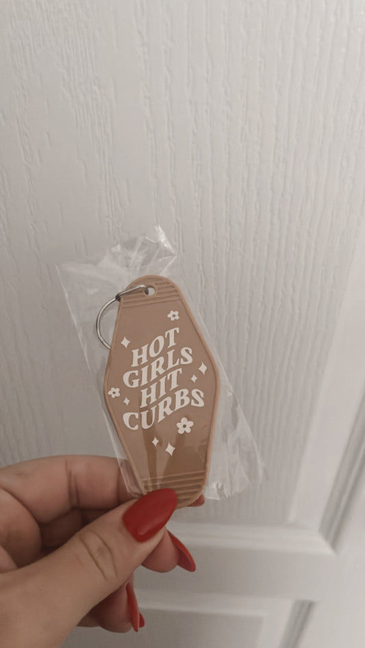 Hot Girls Hit Curbs Keychain